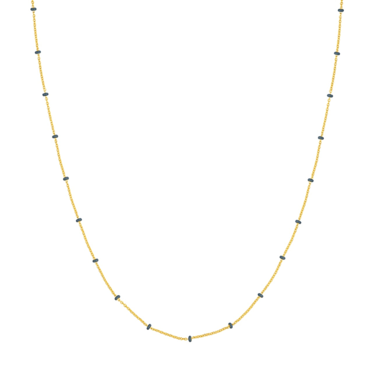 Yellow Gold Saturn Chain + Enamel Beads