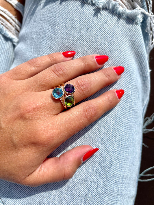 Colored Stone Bezel Ring