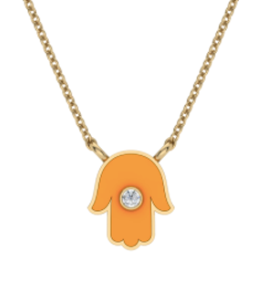 Enamel Hamsa Pendant