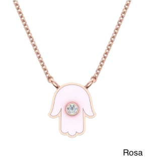 Enamel Hamsa Pendant