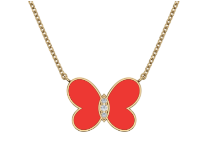 Enamel Butterfly Necklace