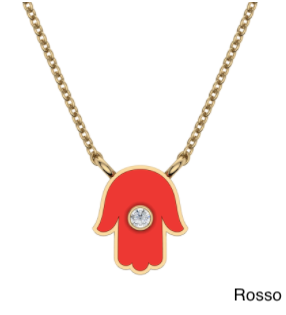 Enamel Hamsa Pendant