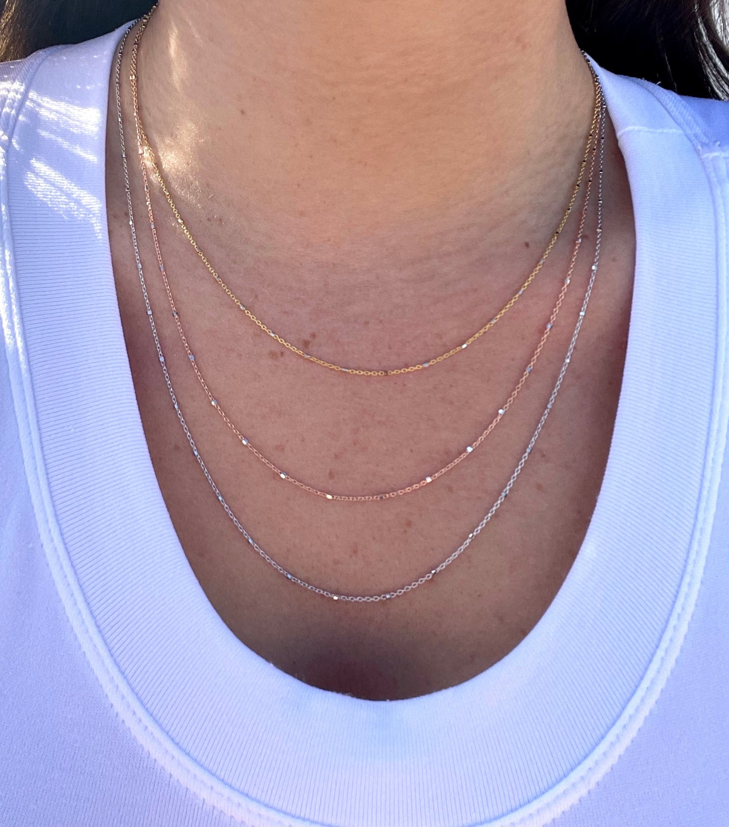 Faceted Gold Cable Chain