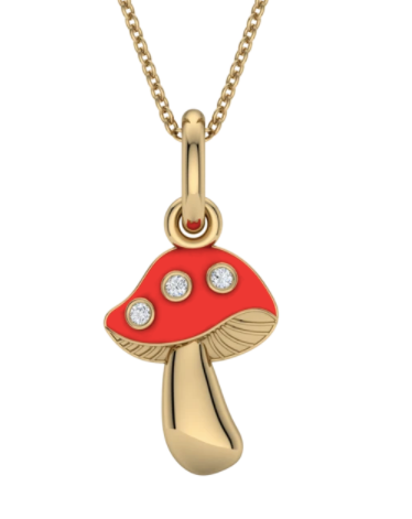 Mushroom Enamel Pendant