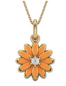 Flower Enamel Pendant