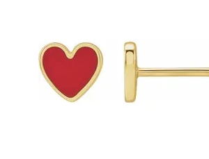 Heart Enamel Studs