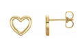 Open Heart Gold Studs