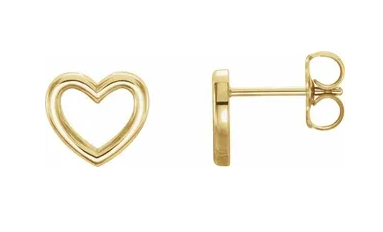 Open Heart Gold Studs