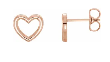 Open Heart Gold Studs