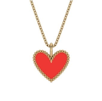 Double-Sided Enamel Heart Pendant