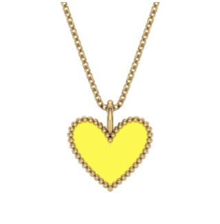 Double-Sided Enamel Heart Pendant