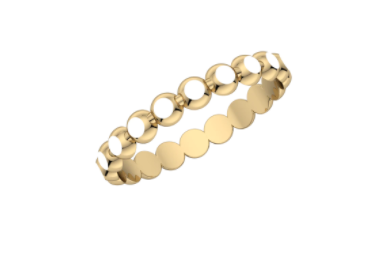 Enamel and Gold Ball Stackable Band