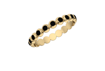 Enamel and Gold Ball Stackable Band