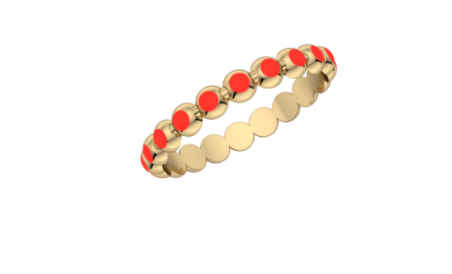 Enamel and Gold Ball Stackable Band