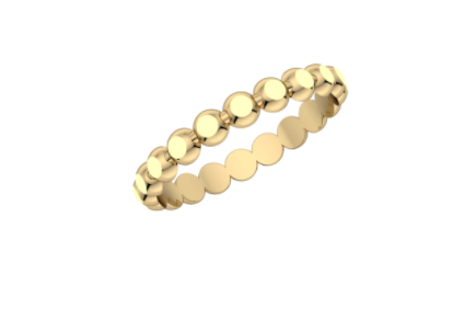 Enamel and Gold Ball Stackable Band