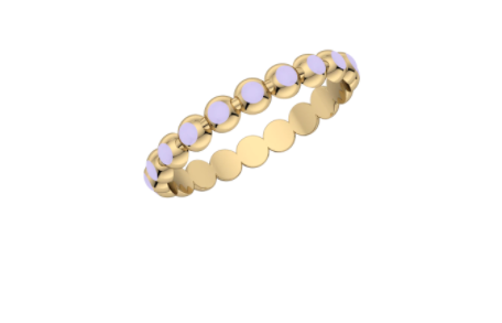 Enamel and Gold Ball Stackable Band