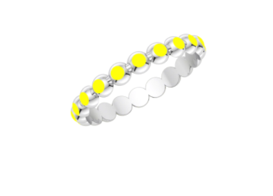 Enamel and Gold Ball Stackable Band