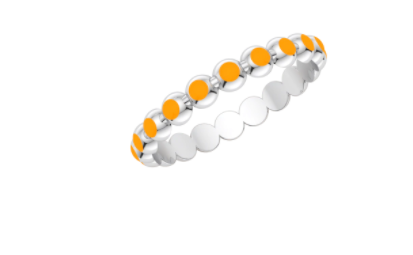 Enamel and Gold Ball Stackable Band