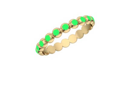 Enamel and Gold Ball Stackable Band