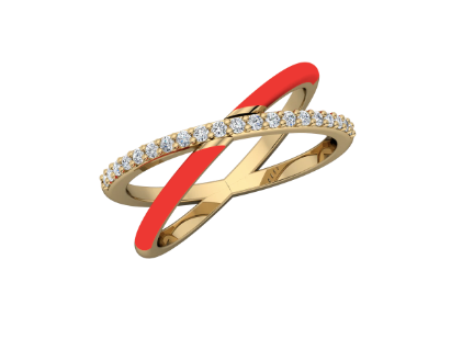 Enamel and Diamond X-Ring