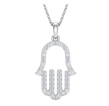 Diamond Hamsa Pendant