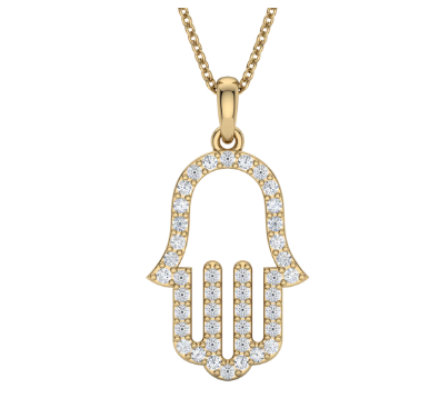 Diamond Hamsa Pendant