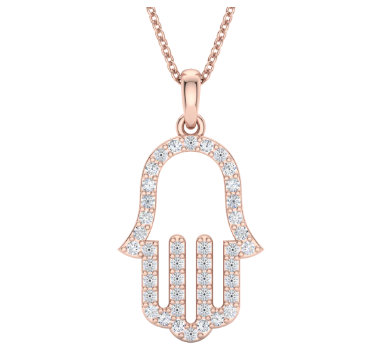 Diamond Hamsa Pendant