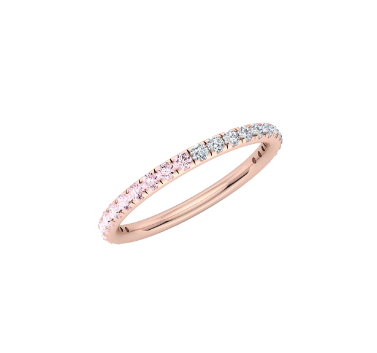 Half Sapphire Half Diamond Band