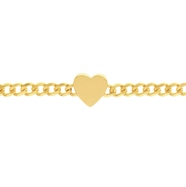 Curb Chain Heart Bracelet