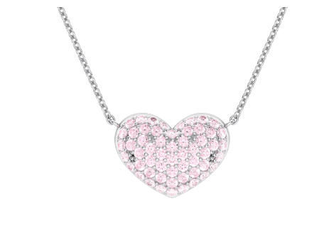 Sapphire Puffy Heart Necklace