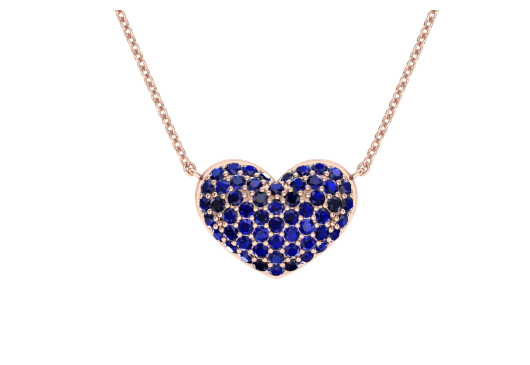 Sapphire Puffy Heart Necklace