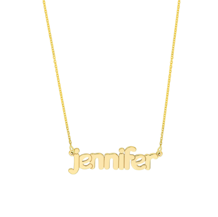 Bubble Name Plate Necklace