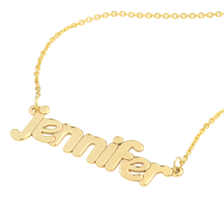 Bubble Name Plate Necklace