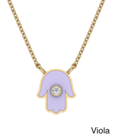 Enamel Hamsa Pendant